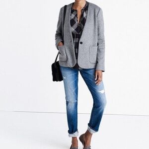 EUC Madewell Carrington Wool Blend Gray Blazer Size XS
